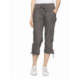 Calvin Klein CK White Label Performance 100% Cotton Drawstring Pull-on Cargo Capri Pants