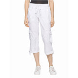 Calvin Klein CK White Label Performance 100% Cotton Drawstring Pull-on Cargo Capri Pants