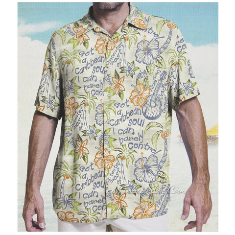 Margaritaville Men Rayon Short Sleeve BBQ Beach Button Front Tropical Shirt Caribbean Soul