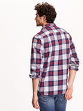 Old Navy Men Classic Regular-Fit Long Sleeve Plaid Flannel Shirt 100% cotton