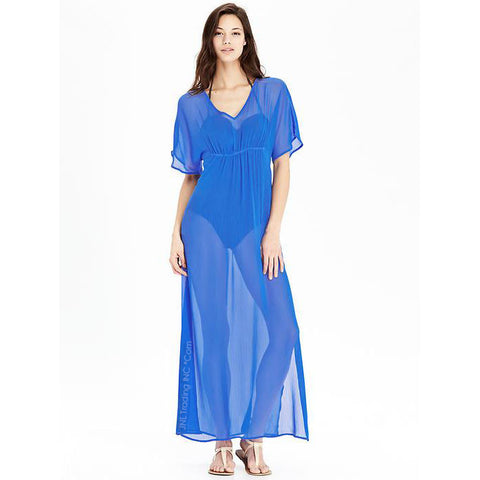 Old Navy Women's Crinkle-Chiffon Maxi Beach/Pool Swim Sheer Dress Cover-Ups