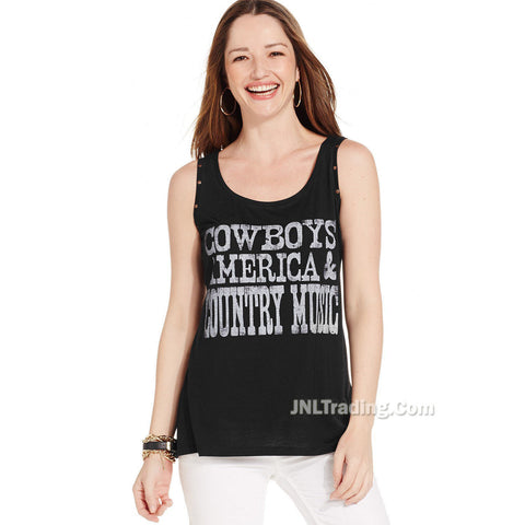 Style & Co. Fun Southern Style Tank Top Cowboys America & Country Music