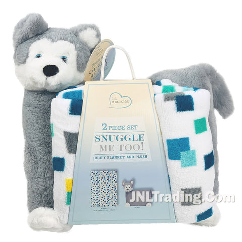 2 Pc Set Snuggle Me Too Comfy Soft Toddler/Baby Blanket & Plush Unicorn/Dog/Dino