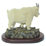 Amy and Addy The Gray Rock Collection Series Wildlife Animal Resin Decorative Statue - MOUNTAIN GOAT WITH BABY ON ROCKY LEDGES Sculpture with Base