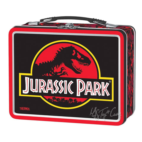 Thermos Metal Classic JURASSIC PARK TIN Lunch BOX Collector 25th Anniversary Collection