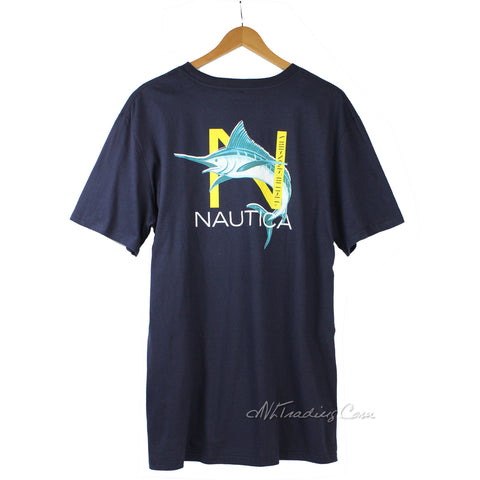 Nautica Men's Rear Graphic Tee 100% Cotton crew neck short sleeve