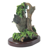 Amy and Addy The Gray Rock Collection Series Wildlife Animal Resin Decorative Sculpture - RACCOON HANGING ON PINE TREE with Basee