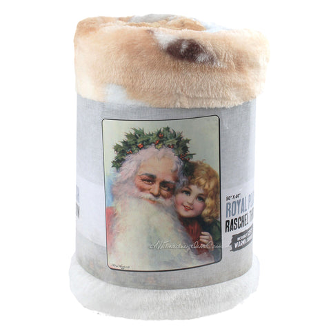 Copy of American Heritage Royal Plush Raschel Throw Super Soft Warm Durable Blanket "Santas Greetings"