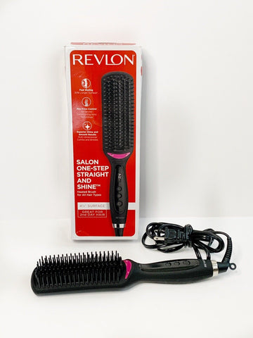 Revlon Hair Straightening and Styling Brush Great for Second Day Styling 4 1/2 (OPEN BOX)