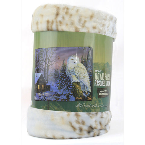 Copy of American Heritage Royal Plush Raschel Throw Super Soft Warm Durable Blanket Nightwatch Owl