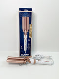 Conair Double Ceramic Triple Barrel Curling Iron Hair Styling Waver Rose Gold (OPEN BOX)